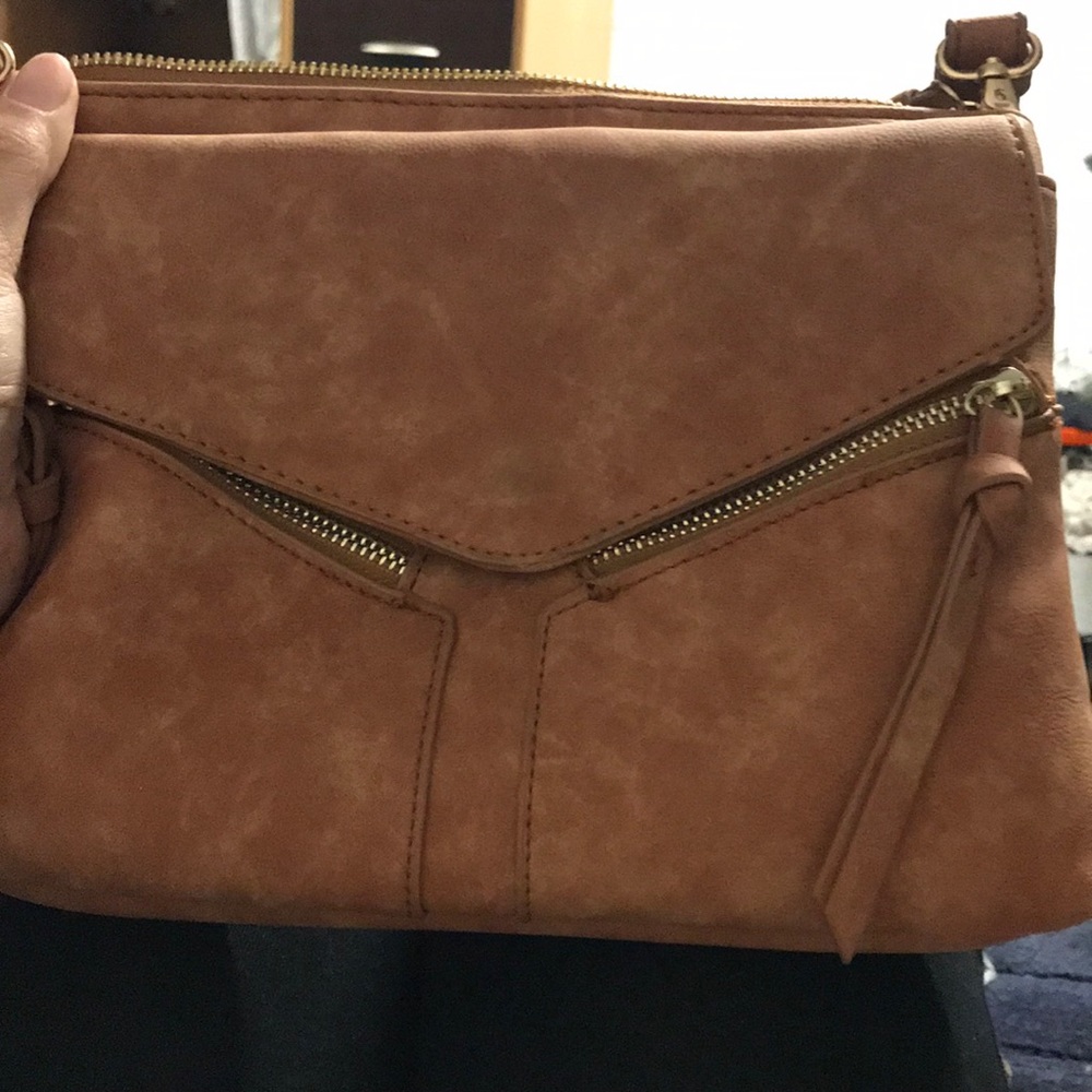 Brown Multi-compartment Crossbody Purse